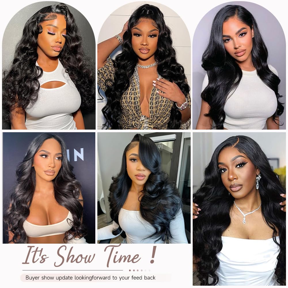 GBUN 30 Inch 13x6 HD Lace Front Wigs Human Hair Body Wave Lace Front Wigs Pre Plucked 200% Density Transparent Lace Frontal Wigs Human Hair Lace Front Wigs Baby Hair Human Hair Wig for Women