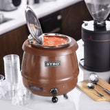 SYBO SB-6000-1G Commercial Grade Soup Warmer Kettle with Hinged Lid and Detachable Stainless Steel Insert Pot for Restaurant and Big Family, 10.5 Quarts, Ochre