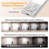 Gritin 14.7inch Under Cabinet Lighting Rechargeable 2 Pack- 3 Color Temps&5 Level Brightness, Super Bright, 4 Modes, Motion Sensor, Long Lasting - Easy Installation Magnetic Under Closet Lights-Silver