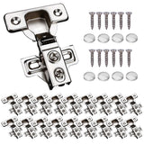 20 Pack Soft Close Cabinet Door Hinges for 1/2 Inch Overlay Cupboard, 105 Degree Opening Angel, Stainless Concealed Kitchen Cabinet Hinges with Mounting Screws, Manual and Door Bumpers