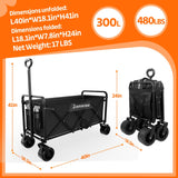 300L Wagons Carts Foldable Collapsible with Big All-Terrain Beach Wheels