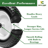 Parts Camp Wheelbarrow Tires,3.50-8" Flat-free Solid Tire and Wheel,Universal Fit 14.5" Wheelbarrow Tire For Garden Carts/Wheelbarrows/Trolley Dolly With 5/8" Axle Bore Hole,3" Centered Hub(2 Pack)
