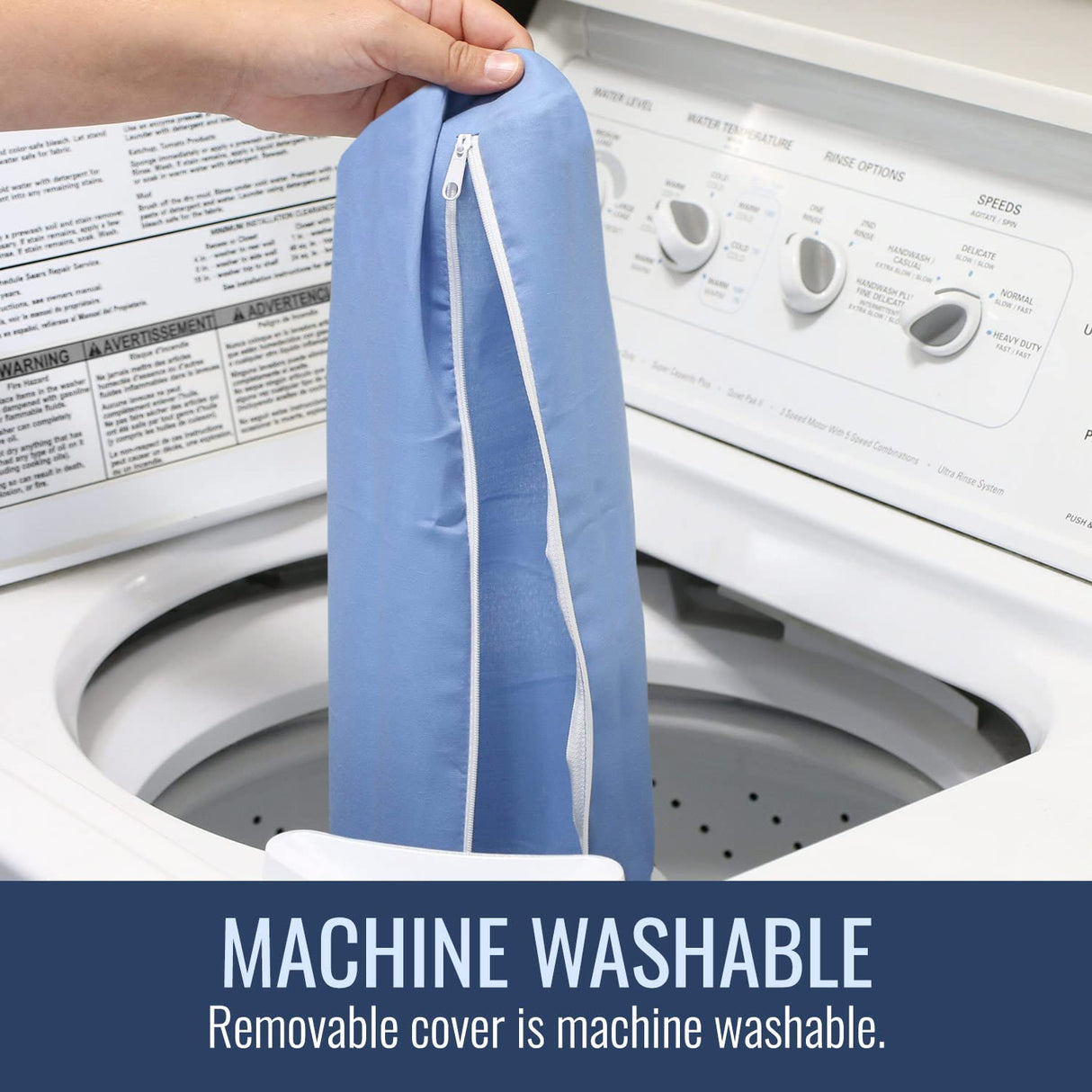 DMI Leg Wedge Pillow for Back Pain Relief (FSA Eligible) | High-Density Foam | Bed Wedge Pillow For Legs Elevation | Knee Pain, Post Surgery Pillow | Circulation and Swelling | Pregnancy | Blue