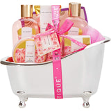 spa luxetique Gift Set for Women, Bath Sets for Women Gift, 8 Pcs Rose Spa Basket Includes Bubble Bath, Shower Gel, Body Lotion, Mom Birthday Gifts, Christmas Gifts for Her