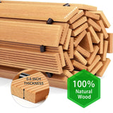 Wooden Garden Pathway Outdoor Walkway - 12 FT Roll Out Outdoor Pathway with Ground Stakes, Boardwalk Pavers for Outside Walkway, Non-Slip Garden Path for Backyard Decor, Lawn Landscaping, Natural