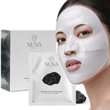 NUNA Volcanic Ash Hydrogel Face Masks with Smile Line Patches – Korean Glass Skin Detox & Deep Hydrating Jelly Mask with Hyaluronic Acid, Ceramides – Overnight Moisturizing + Purifying Care, 7 Sheets