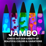 JAMBO 16" Beautiful Lamp- Blue with Yellow/Green Wax, Relaxing Liquid Lamp for Living Room Office Bedroom Adults Teens Kids, Magma Light, Night Light Nightlight, Home Decor