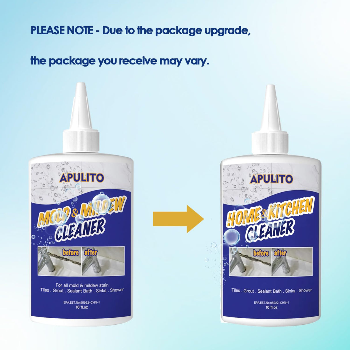 APULITO Household cleaner Gel for Bathroom Shower Kitchen Tile Sink Countertop 10 Fl Oz (Pack of 2)