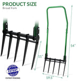 Senvert BroadFork Garden Tool, Heavy Duty 5-Tine Broad Fork Hand Tiller, Garden Pitchfork with Ergonomic U-Shaped Handle, Digging Fork for Gardening, Cultivating