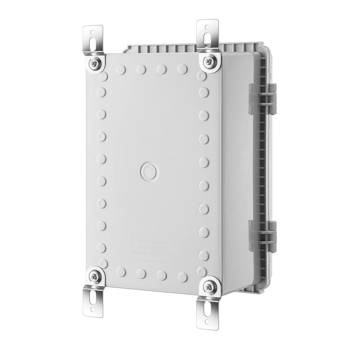 Gratury Junction Box, IP67 Waterproof Plastic Enclosure for Electrical Project, Hinged Grey Cover, Includes Mounting Plate and Wall Bracket (Grey Cover, 11.4"×7.5"×5.5")