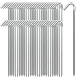 AAGUT Tent Stakes Heavy Duty Metal 9 Inch, 50 Pack Rust-Resistant Galvanized Steel Camping Stake Garden Edging Fence Hooks Yard Tent Pegs for Inflatable, Tarp, Outdoor Christmas Decorations