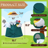 EKOREST Gardener Porch Goose Outfits for 23 Inch Lawn Statue, Summer Gardener with Flower Pot and Shovel Costume for Plastic/Cement Statue, Spring Sculpture Clothes for Yard Patio Party Decoration
