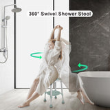 Shower Chair for Inside Shower, FSA/HSA Eligible Swivel Shower Stool 350lbs, Adjustable Tub Chair and Bathroom Stool with Storage Tray for Seniors, Elderly, Bath Handicap & Disabled