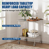 Chingoo Stainless Steel Work Table with Wheels, 30x36 Inch NSF Food Prep Table with Backsplash & Adjustable Undershelf for Kitchen, Restaurant, Garage