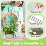 8 Pack Clear Acrylic Plant Trellis for Potted Plants Indoor Outdoor - Thickened U-Shaped & Round Small Trellis for Climbing Plants - Plant Support Stakes for Houseplant Flower Hoya Pothos Vine Ivy