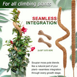 Soupiar 2 Pack 60'' Bendable Moss Pole for Monstera & Pothos - Tall Handmade Coco Coir Plant Support Stakes for Large Climbing Indoor Plants, Potted Houseplant Trellis Accessories