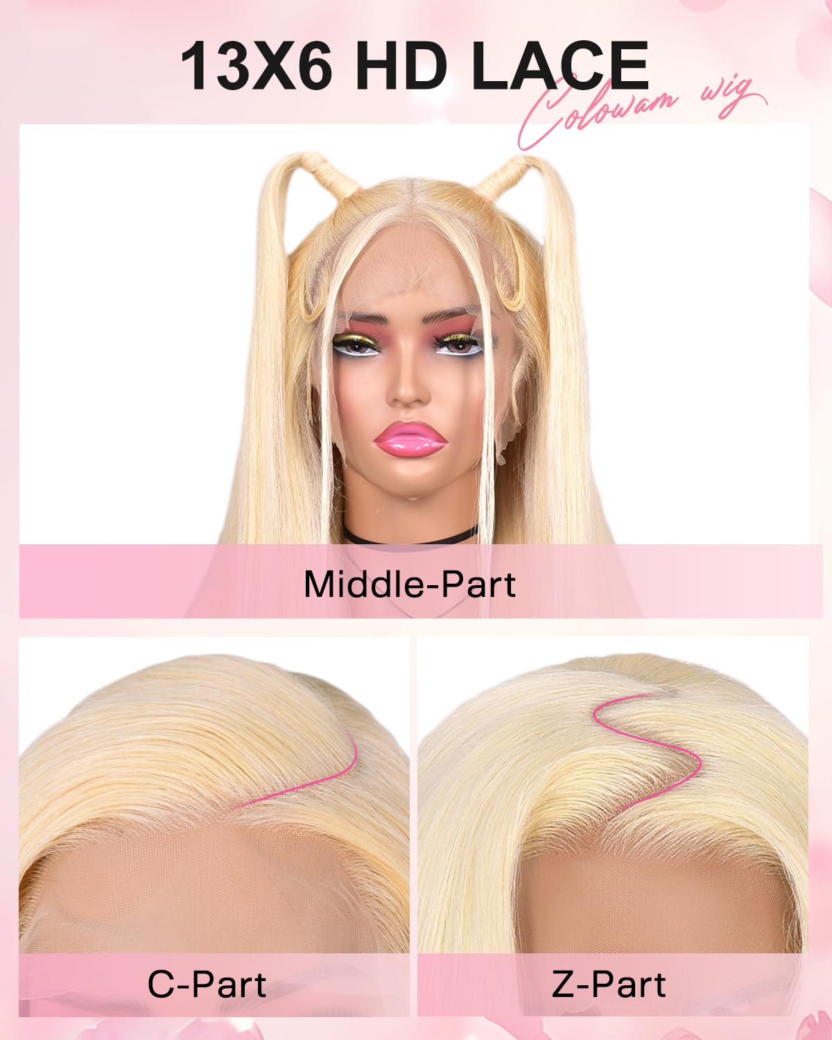 colowam 30Inch 613 13x6 Lace Front Wig Human Hair 200 Density 613 Lace Front Wig Human Hair Straight 613 HD Lace Frontal Wig 13x6 Blonde Wigs Human Hair Pre Plucked (613 Blonde Wigs)