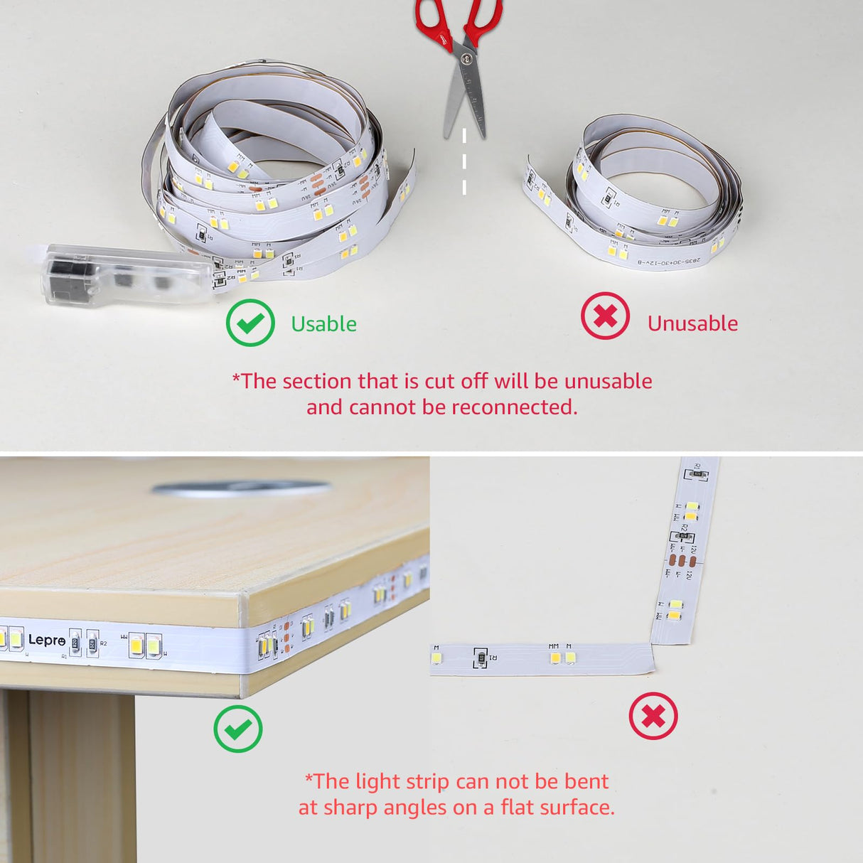 Lepro LED Tunable White Strip Light, Warm to Cool White,32.8ft Dimmable Bright LED Tape Lights, 600 LEDs 2835, Strong 3M Adhesive, Not Cuttable, Suitable for Christmas Decorations, Home, Bedroom