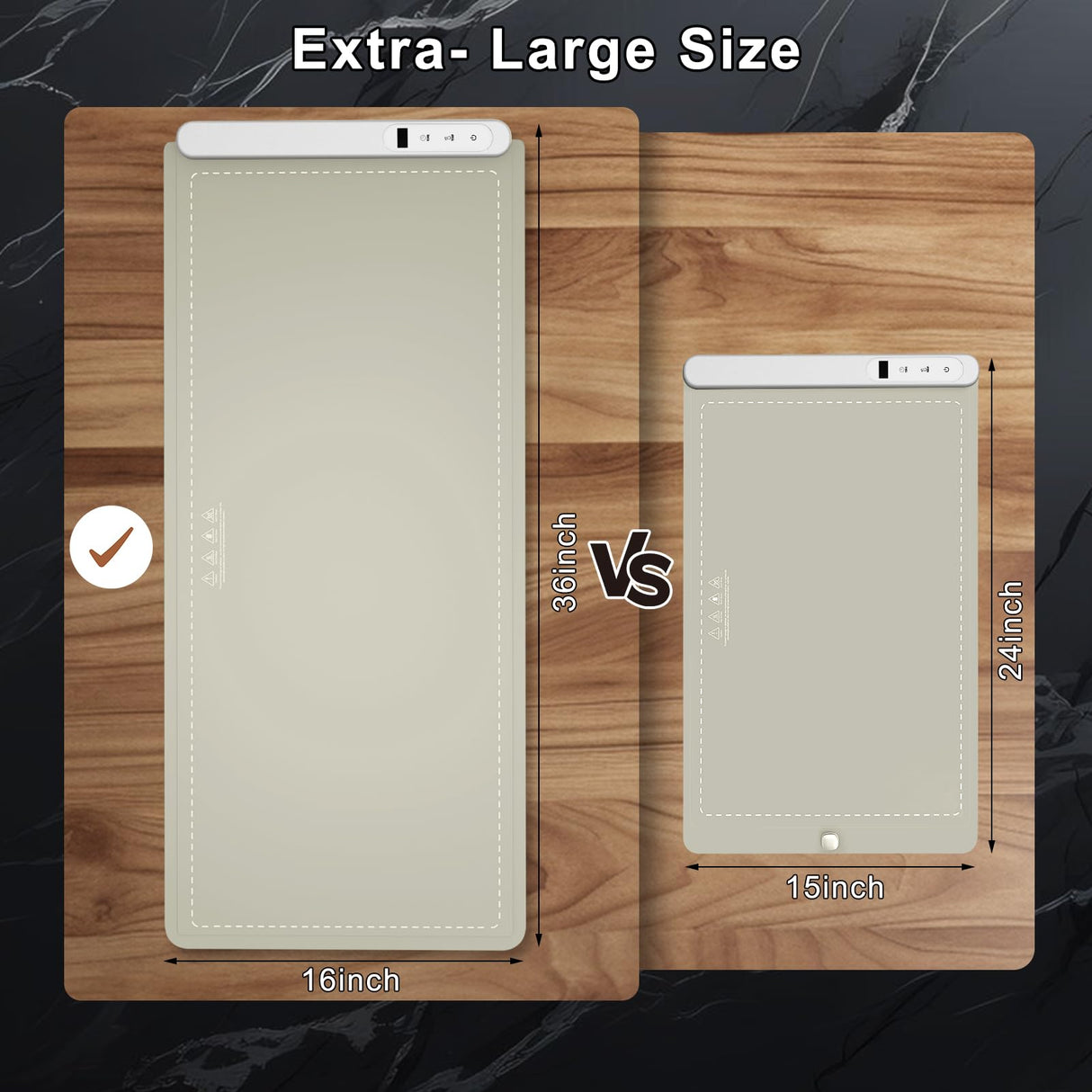 FYY Extra Large Warming Mat for Food - Rapid and Full Surface Heating, 6 Temp Settings, 6H Timer, Rollable Portable Food Warming Mat for Gatherings, Parties, Keep Meal Warm (XX Large Size, Khaki)