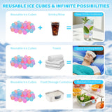 VOGVOG Reusable Ice Cubes for Coolers, Zero Refreezable Ice Cubes Set with Storage Bag, Non-Melting BPA-Free Plastic Ice Cubes for Drinks, Camping, Beach (Color-Changing, Round-300 Pack)