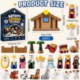 Nativity Advent Calendar 2026 Resin Figures Jesus Birth Nativity Scene Set