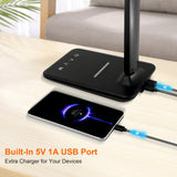 LED Desk Lamp for Office Home, Bright Desk Light with USB Charging Port, Adjustable Dimmable Desk Lamps 5 Modes 5 Brightness, Touch Study Lamp for Nail, Craft, Puzzle, Sewing, Study, White Pro