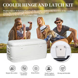 MUUPEG Cooler Hinges Replacement Kit Compatible with Igloo, 4 Cooler Hinge and 2 Latch and 22 Screws, Repair and Replace Cooler Parts with Box