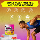 (6g) Creatine Gummies for Men Women, Preworkout Monohydrate Chews with Muscle Growth Gym Gains Builder, Pre Post Workout Recovery Protein NSF Certified Body Building Vegan Supplement Vitamin (120 Ct)