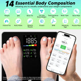 Arboleaf Smart Scale with BMI, Body Fat, Muscle Mass, Digital Bathroom Scale for Body Weight, 14 Body Composition Metrics, Large LED Display, Accurate Weighing Machine, App Sync, 400lbs, 11"