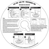 2 New HORSESHOE Knobby 4.80/4.00-8 Solid Flat-Free Wheelbarrow Cart 16" Wheels w/Grease Fitting, Center Hub Length 3"-6" Installed 1" Grease Bushing