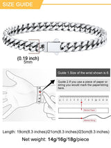 Stainless Steel Cuban Chain Bracelets for Men 5MM Silver Bracelet 7.5 Inch