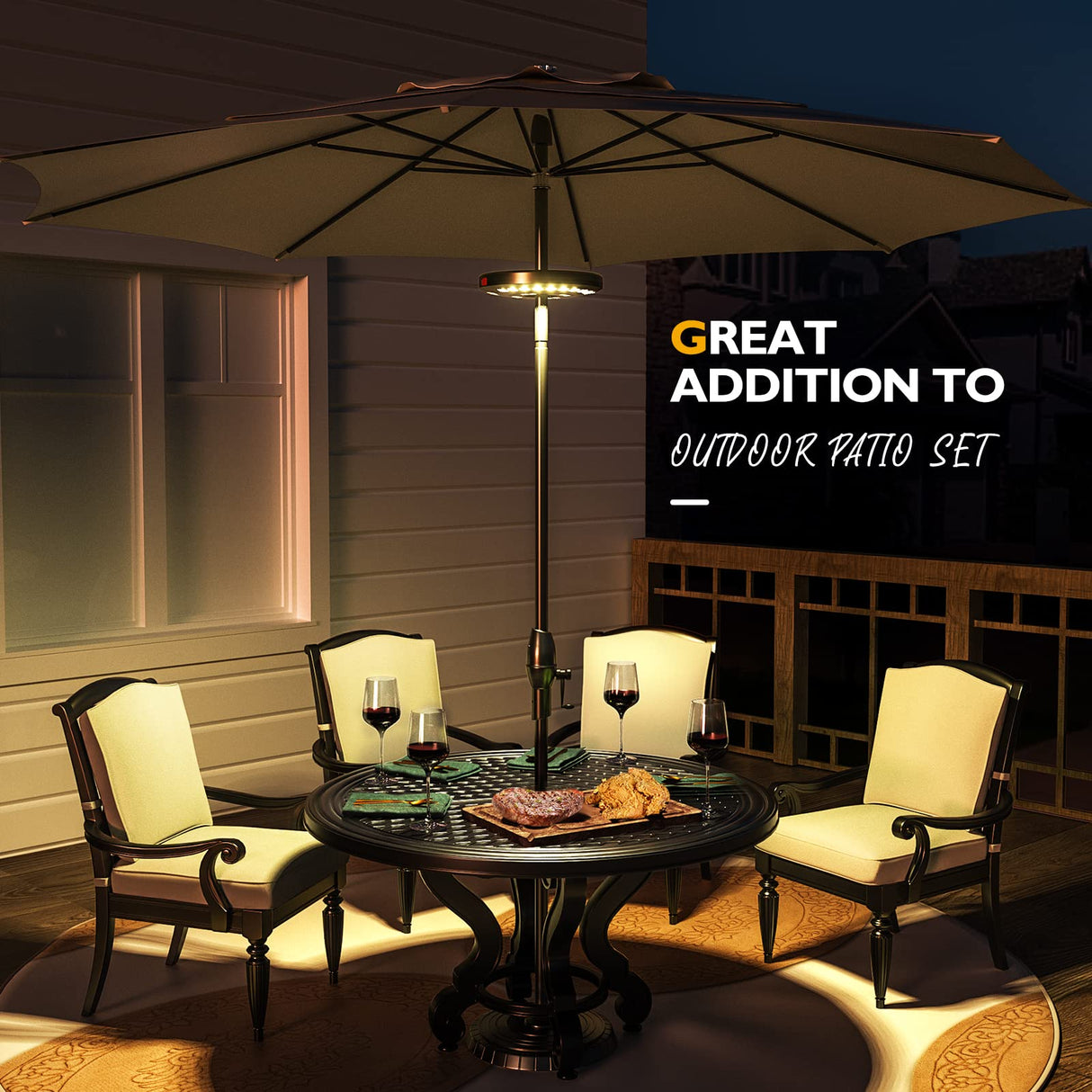 Eletorot Patio Umbrella Lights-Rechargeable Outdoor Lights for Decor, Table Light 28 LED 3 Lighting Modes, Cool Patio Pool Accessories Backyard Decor