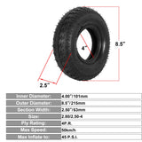 2.80/2.50-4 Tire Inner Tube, 2.80-4 Scooter Tires and Tubes 64-350 2 Pack