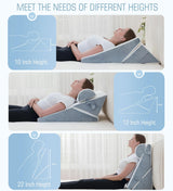 Ziiyllean 3Pcs Orthopedic Bed Wedge Pillow for Sleeping, Adjustable 9&12 Inch Memory Foam Wedge Pillow Post Surgery or Back, Neck and Knee Support, Triangle Pillow for Acid Reflux Gerd Snoring