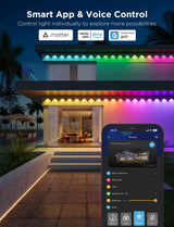 Govee Permanent Outdoor Lights Pro, 200ft with 120 RGBIC LED Lights for Daily and Accent Lighting, 75 Scene Modes for Patio Decor, IP67 Waterproof, Works with Alexa, Google Assistant, Matter, White
