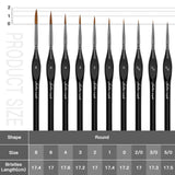 Golden Maple Detail Paint Brushes Set 10pcs