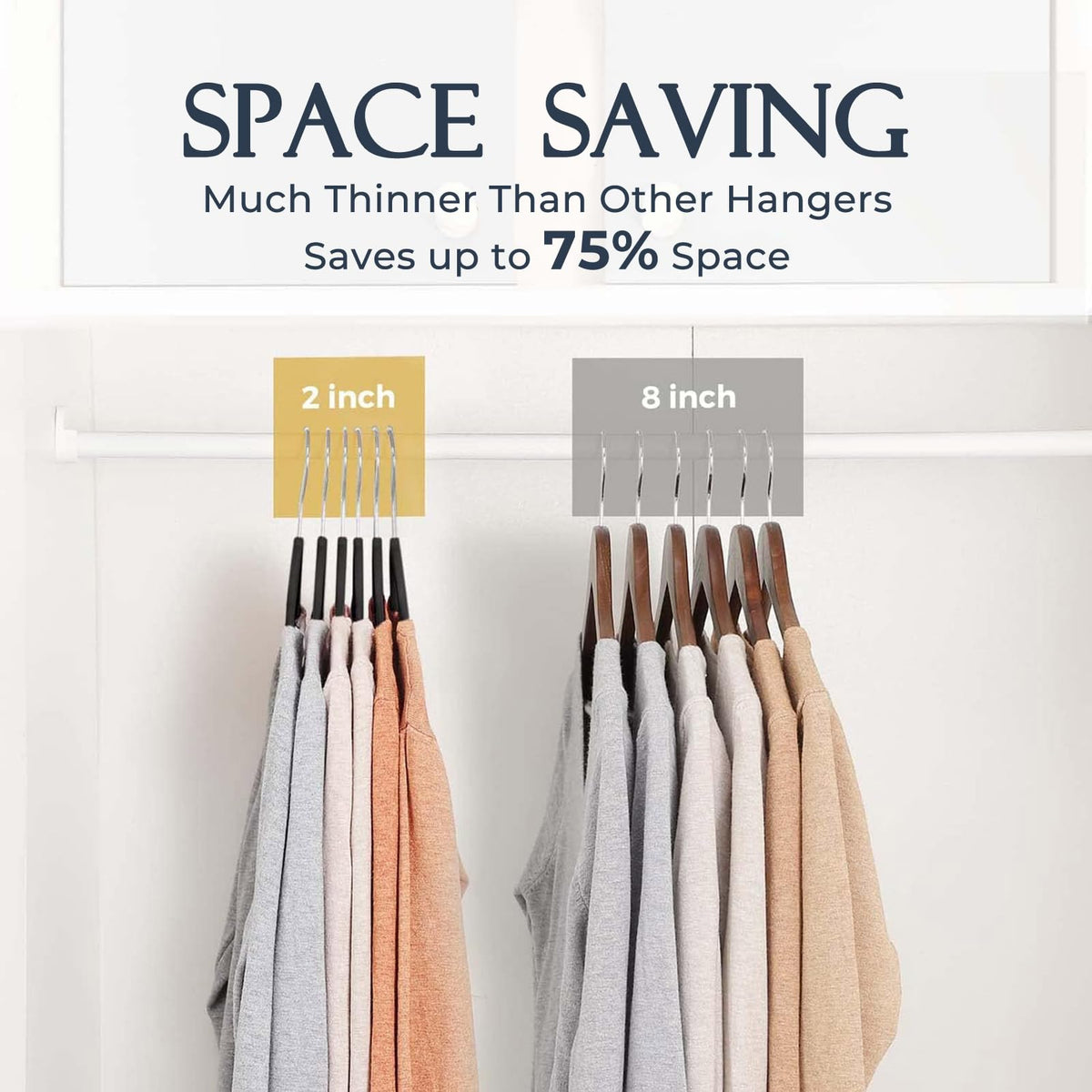 HOUSE DAY Black Velvet Hangers 60 Pack, Premium Non Slip Clothes Hangers