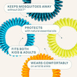 Cliganic 50 Pack Mosquito Repellent Bracelets for Adults & Kids - Natural DEET-Free Bands, Individually Wrapped