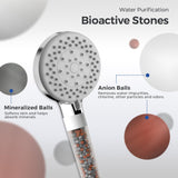 VANCOCO Handheld Shower Head with Filter 5 Spray Modes Bathroom Showerhead Water Saving Universal Bath Shower Head Only (Chrome)