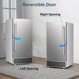 Commercial Ice Maker Machine 120 LBS/24H, 60 LBS Cold Preservation Bin for 4-6 H, Freestanding Undercounter Ice Maker Stainless Steel, 40 Ice Trays Built-in Ice Machine for Restaurant Bar Kitchen Cafe