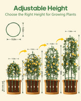 2 Pack 6.2ft High Adjustable Garden Trellis for Climbing Plants, Green