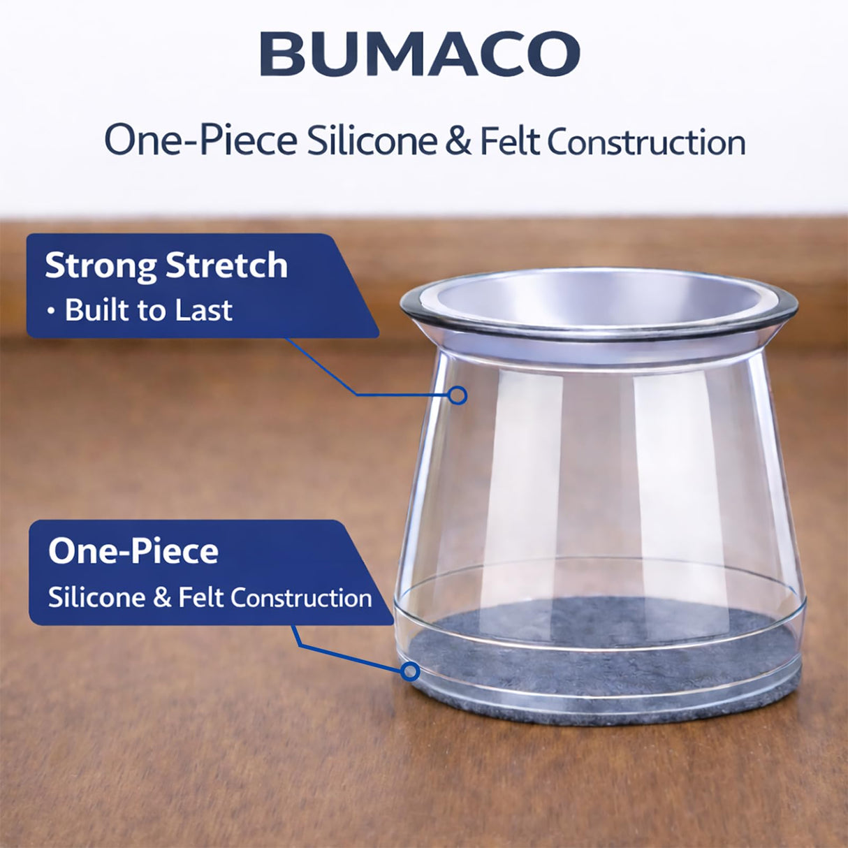 BUMACO 40Pcs Chair Leg Floor Protectors Chair Leg Protectors for Hardwood Floors Silicone Pads Covers to Protect Floors Universal L Clear Fit (1-5/16"~2")