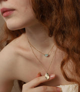 OZEL - Layered Gold Necklaces for Women - Crystal Colorful Delicate Cutting Pendant Necklace - 18K Gold Plated - Birthday Gifts (1M1234-2_green opal)