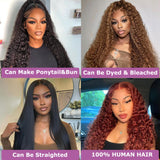 200 density 13x6 deep wave lace front wigs human hair HD Lace Curly Wigs for Black Women Pre Plucked with Baby Hair 13x6 HD Frontal Human Hair Lace Front Wigs for Women (13x6 Deep Wig, 30 Inch)