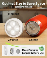 EZVALO LED Puck Lights, Rechargeable Stick On Tap Lights, Wireless Closet Light, 3 Color Temps, Under Cabinet Lights, 2.95'' Mini Touch Light, Ideal for Kitchen,Closet,Pantry,Shelves,Camper(6 Pack)