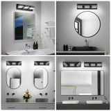 JZEKVN Modern LED Small Bathroom Lights Fixtures 3-Light,Metal Black Acrylic Wall Lighting,Vanity Lights for Bathroom Over Mirror 6000K 16in