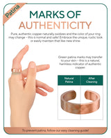 TheraCopper Pure Copper Rings for Women & Men, 2-Pack (6mm Hammered)