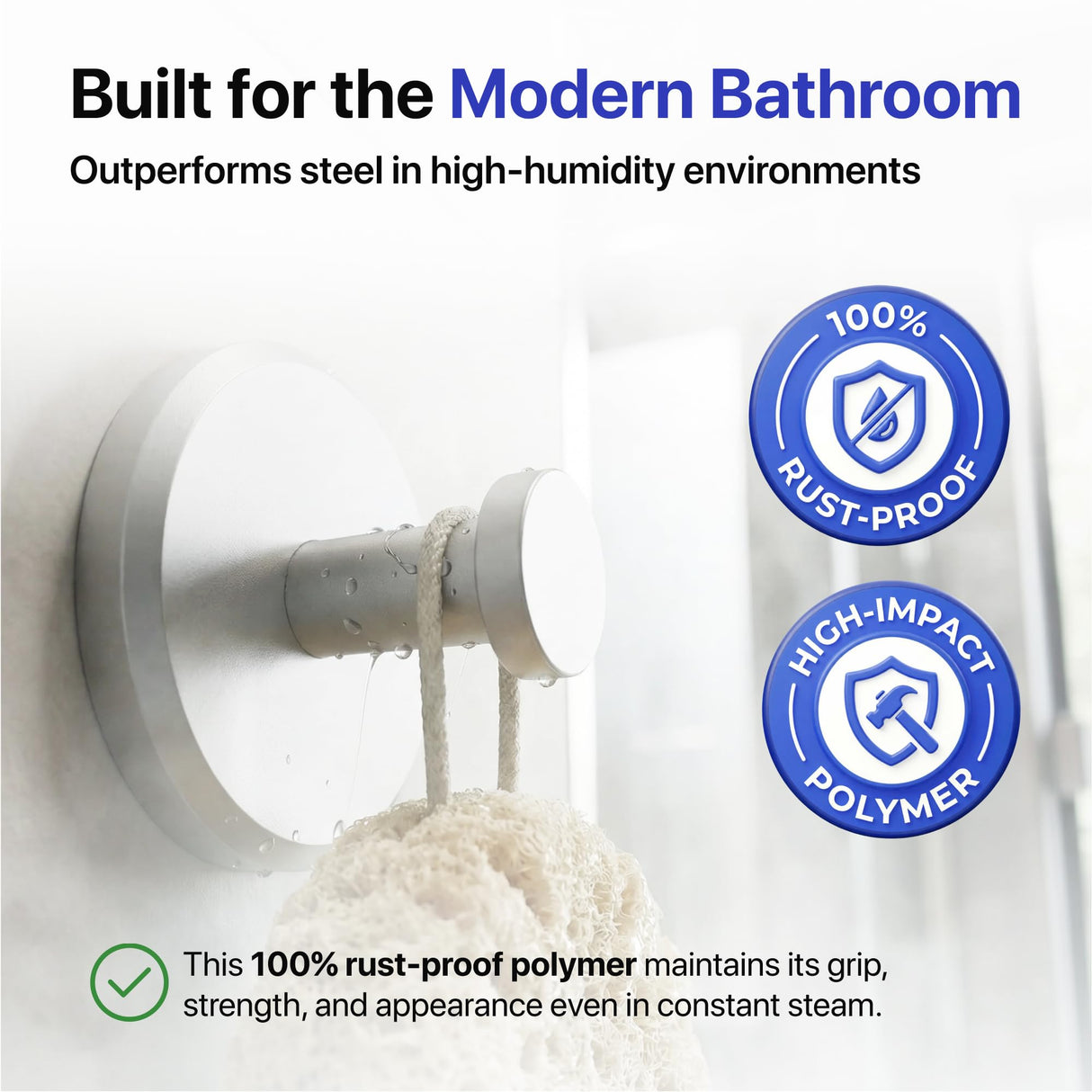 HOME SO Suction Cup Hooks for Shower & Bathroom Towel Holder 4-Pack – Suction Cups Hooks for Hanging Towels, Robes, & Coats - Tiles, Glass Door or Mirror – Shower Hooks & Towel Hooks Organizer -Nickel
