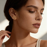 SLUYNZ Solid 925 Sterling Silver Tiny Bow Earrings Stud for Women Teen Girls Small Bowknot post Stud Earrings (B-Gold Plated)