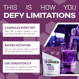 Black Ginger Capsules 60G | Kaempferia Parviflora Thai Ginseng Supplement for Men | Supports Energy, Endurance, Performance & Circulation | Vegan, Non-GMO | 150 Count